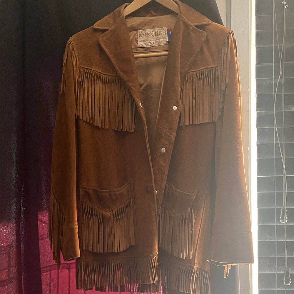 Mint VTG suede fringe jacket